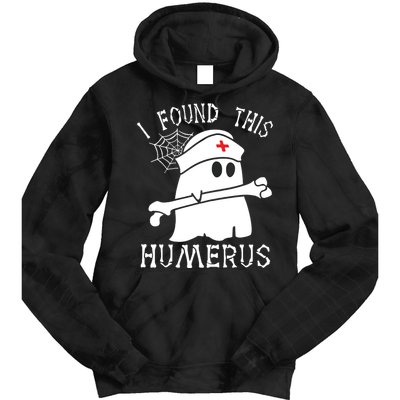 I Found This Humerus Funny Ghost Nurse Halloween Tie Dye Hoodie