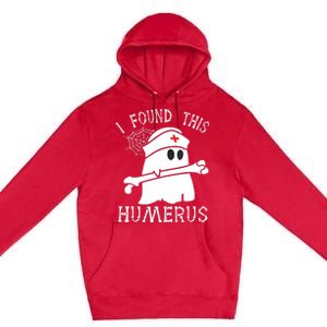 I Found This Humerus Funny Ghost Nurse Halloween Premium Pullover Hoodie