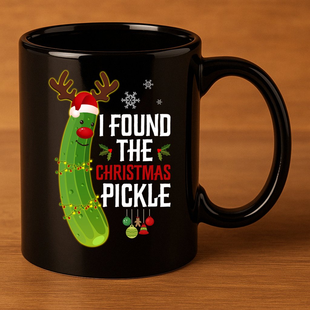 I Found The Christmas Pickle Gift 11oz C Handle Ceramic Mug