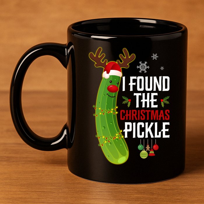 I Found The Christmas Pickle Gift 11oz C Handle Ceramic Mug