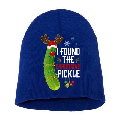 I Found The Christmas Pickle Gift Short Acrylic Beanie