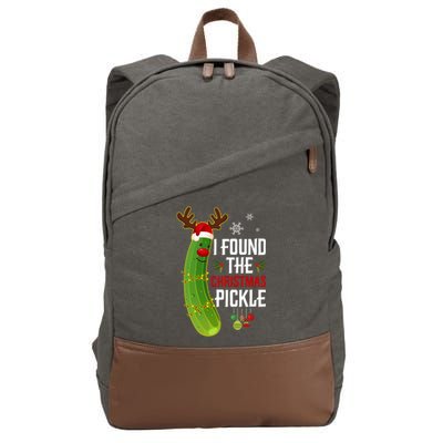 I Found The Christmas Pickle Gift Cotton Canvas Backpack