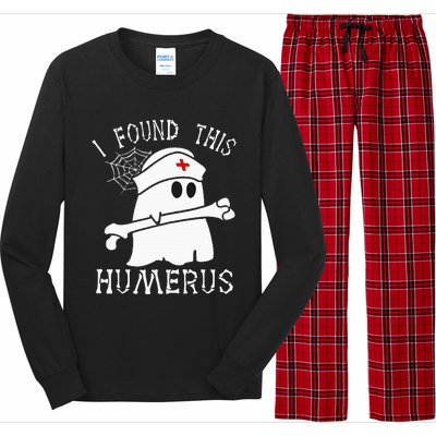 I Found This Humerus Funny Ghost Nurse Halloween Long Sleeve Pajama Set