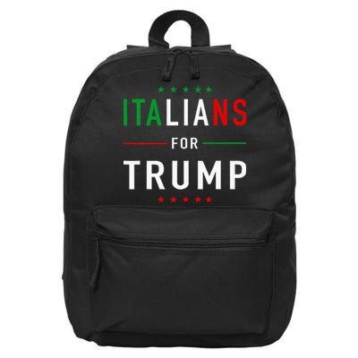 Italians For Trump Pro Trump Italiano Supporter 16 in Basic Backpack