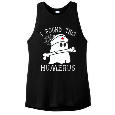 I Found This Humerus Funny Ghost Nurse Halloween Ladies PosiCharge Tri-Blend Wicking Tank