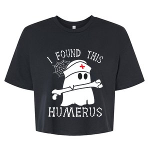 I Found This Humerus Funny Ghost Nurse Halloween Bella+Canvas Jersey Crop Tee