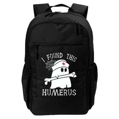 I Found This Humerus Funny Ghost Nurse Halloween Daily Commute Backpack