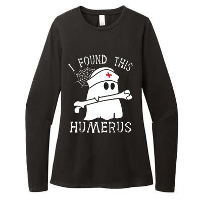 I Found This Humerus Funny Ghost Nurse Halloween Womens CVC Long Sleeve Shirt