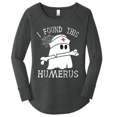 I Found This Humerus Funny Ghost Nurse Halloween Women's Perfect Tri Tunic Long Sleeve Shirt