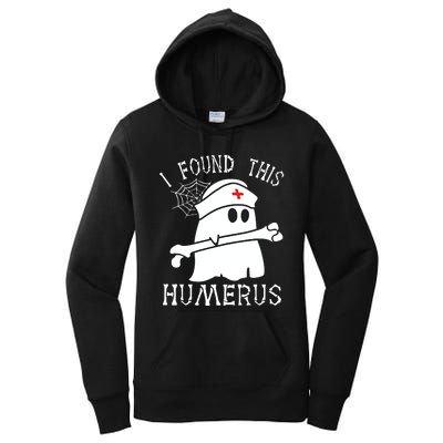 I Found This Humerus Funny Ghost Nurse Halloween Women's Pullover Hoodie