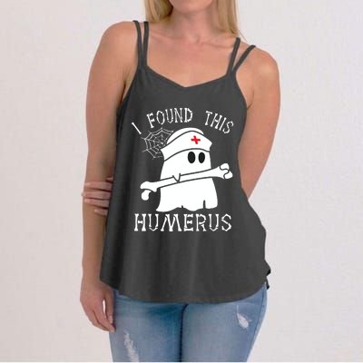 I Found This Humerus Funny Ghost Nurse Halloween Women's Strappy Tank