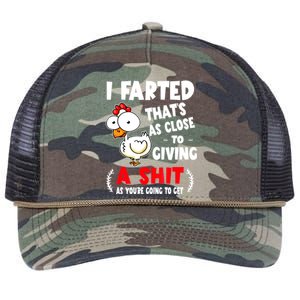 I Farted ThatS As Close To Giving A Shit As YouRe Humor Retro Rope Trucker Hat Cap