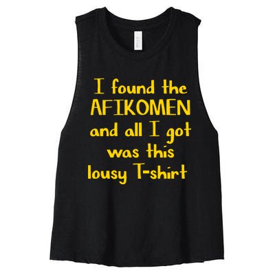 I Found The Afikomen Passover Jewish Funny Women's Racerback Cropped Tank