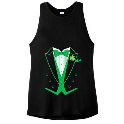Irish Formal Tuxedo Funny St. Patrick's Day Ladies PosiCharge Tri-Blend Wicking Tank