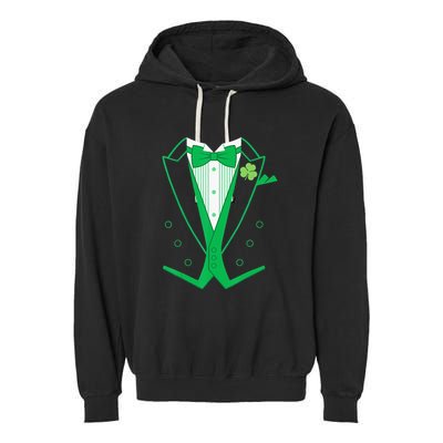 Irish Formal Tuxedo Funny St. Patrick's Day Garment-Dyed Fleece Hoodie