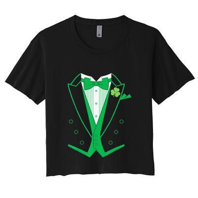 Irish Formal Tuxedo Funny St. Patrick's Day Crop Top