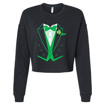 Irish Formal Tuxedo Funny St. Patrick's Day Cropped Pullover Crew