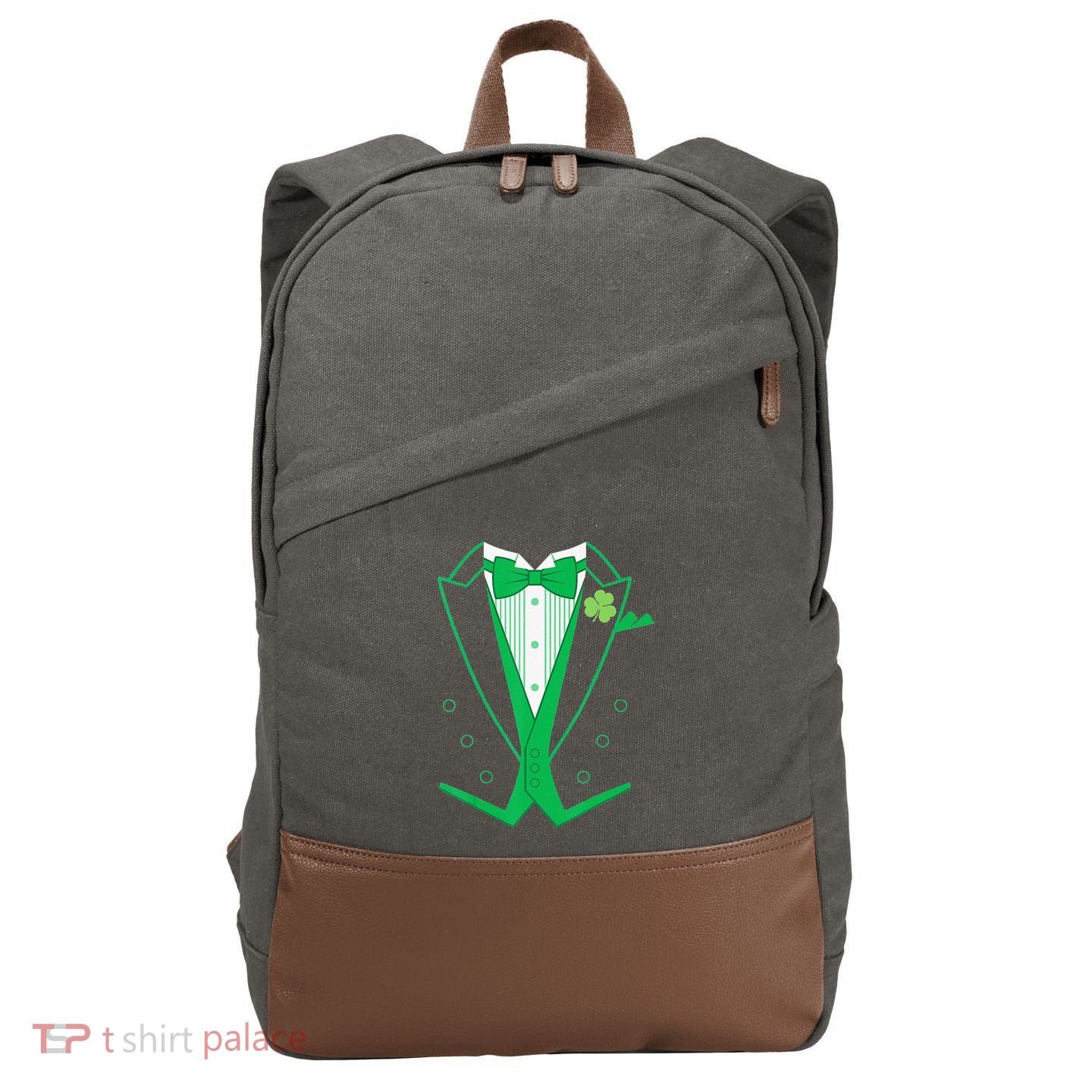 Irish Formal Tuxedo Funny St. Patrick's Day Cotton Canvas Backpack