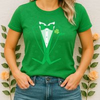 Irish Formal Tuxedo Funny St. Patrick's Day Womens T-Shirt