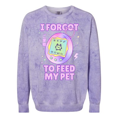 I Forgot To Feed My Pet Virtual Japanese 90s Pastel Colorblast Crewneck Sweatshirt