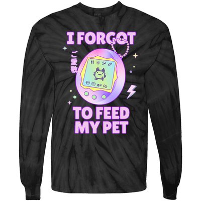 I Forgot To Feed My Pet Virtual Japanese 90s Pastel Tie-Dye Long Sleeve Shirt