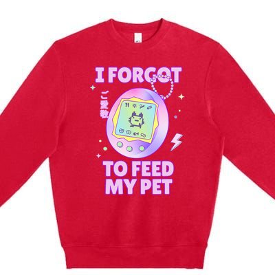 I Forgot To Feed My Pet Virtual Japanese 90s Pastel Premium Crewneck Sweatshirt