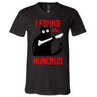 I Found This Humerus Funny Cat Anatomy V-Neck T-Shirt
