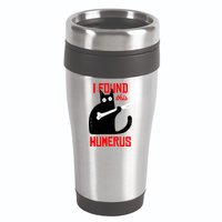 I Found This Humerus Funny Cat Anatomy 16oz Travel Tumbler