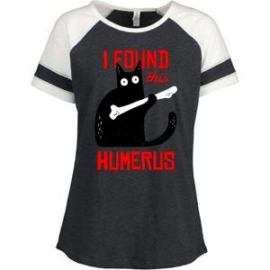 I Found This Humerus Funny Cat Anatomy Enza Ladies Jersey Colorblock Tee