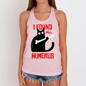 I Found This Humerus Funny Cat Anatomy Women's Knotted Racerback Tank