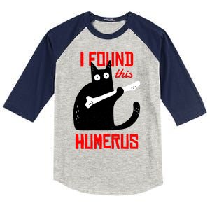 I Found This Humerus Funny Cat Anatomy Kids Colorblock Raglan Jersey