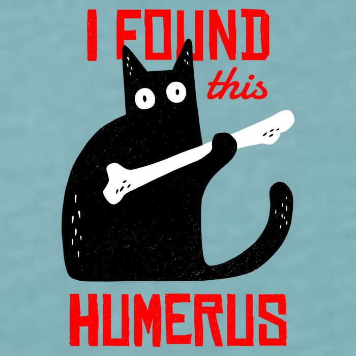 I Found This Humerus Funny Cat Anatomy Sueded Cloud Jersey T-Shirt