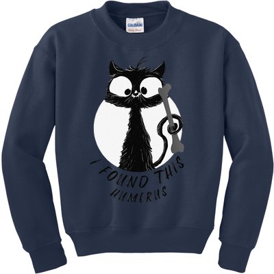 I Found This Humerus T Funny Cartoon Cat Women Kids Sweatshirt