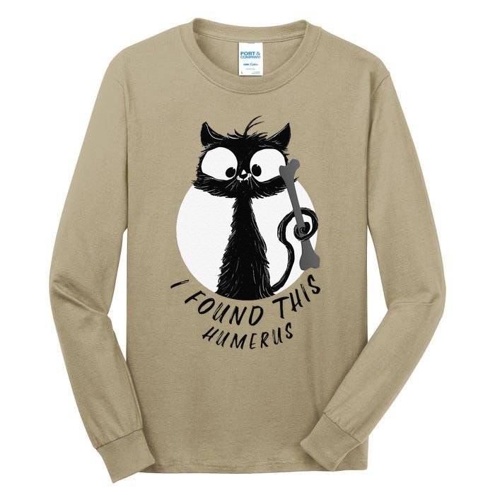 I Found This Humerus T Funny Cartoon Cat Women Tall Long Sleeve T-Shirt