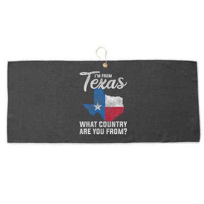 Im From Texas What Country Are You From Texas Large Microfiber Waffle Golf Towel