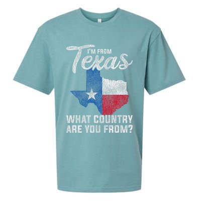 Im From Texas What Country Are You From Texas Sueded Cloud Jersey T-Shirt