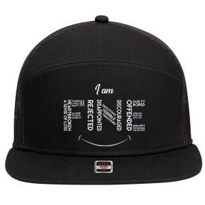 Iam Fine Unhappy But Fine Feelings Sarcastic Cute Gift 7 Panel Mesh Trucker Snapback Hat