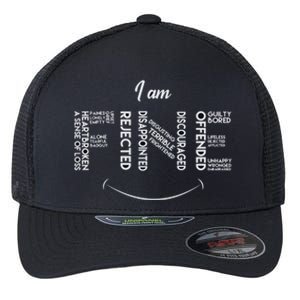 Iam Fine Unhappy But Fine Feelings Sarcastic Cute Gift Flexfit Unipanel Trucker Cap