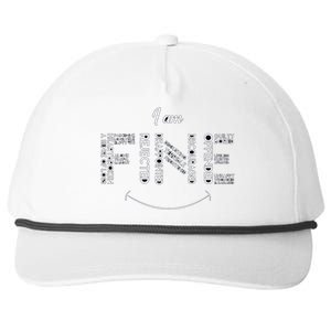 Iam Fine Unhappy But Fine Feelings Sarcastic Cute Gift Snapback Five-Panel Rope Hat