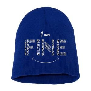 Iam Fine Unhappy But Fine Feelings Sarcastic Cute Gift Short Acrylic Beanie