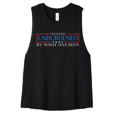 Im Feeling Unburdened By What Has Been Trump Victory 2024 Women's Racerback Cropped Tank