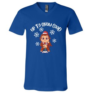 Ice Fishing Up To Snow Good Cute Gift V-Neck T-Shirt