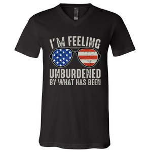 IM Feeling Unburdened By What Has Been Funny Jokes V-Neck T-Shirt