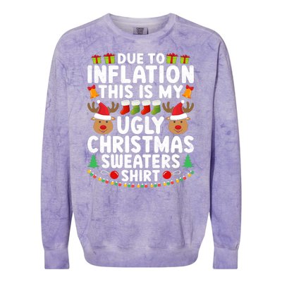 Inflation Fun Ugly Christmas Sweater Colorblast Crewneck Sweatshirt