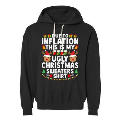 Inflation Fun Ugly Christmas Sweater Garment-Dyed Fleece Hoodie