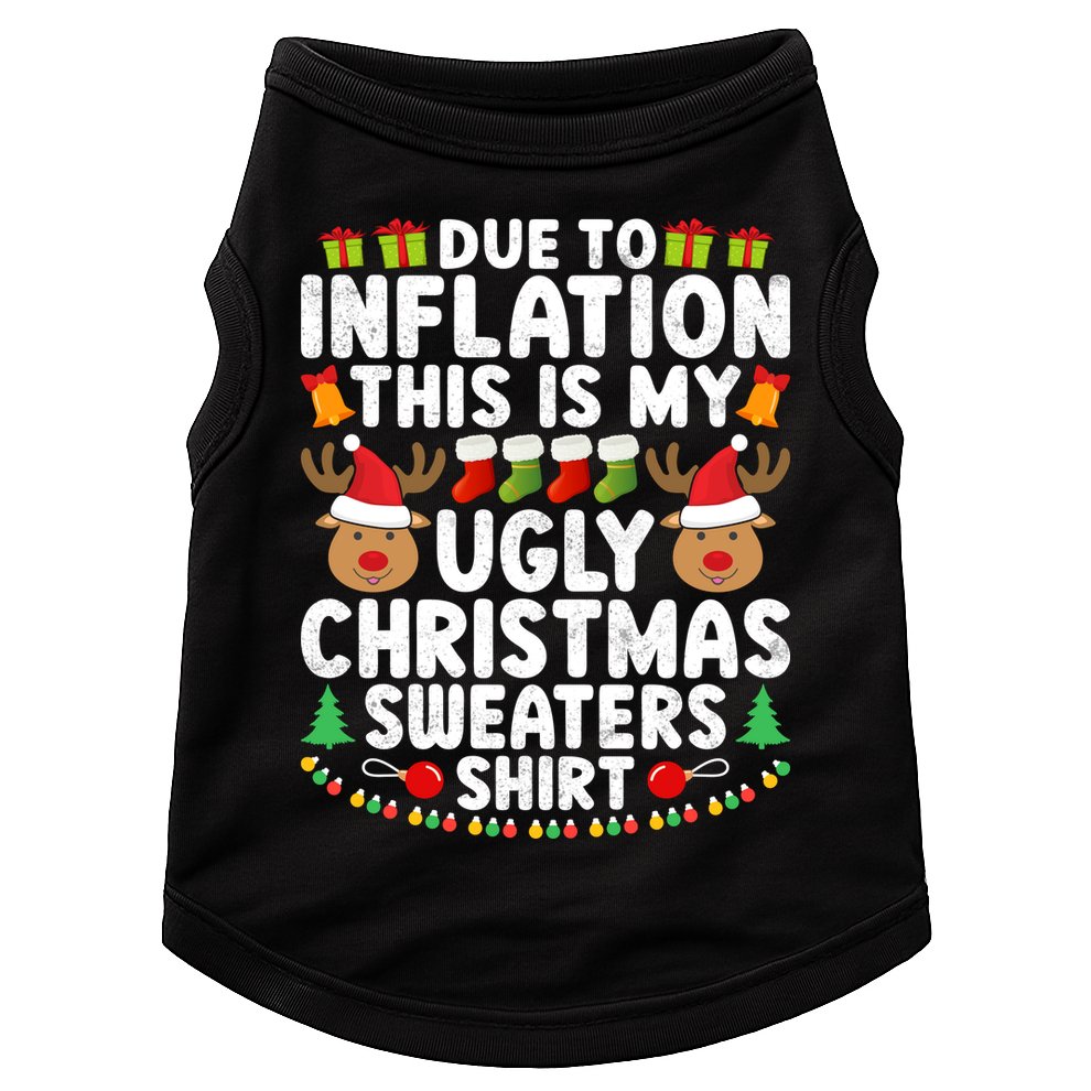 Inflation Fun Ugly Christmas Sweater Doggie Tank