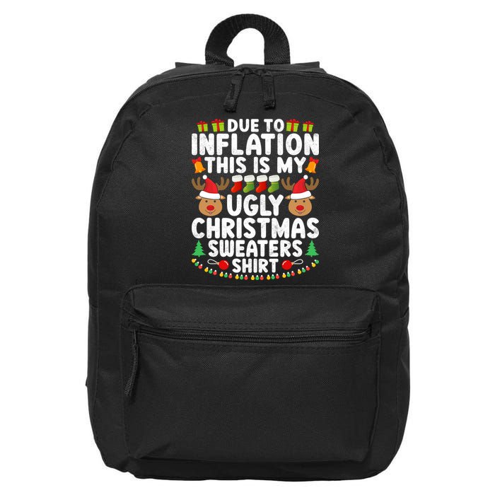Inflation Fun Ugly Christmas Sweater 16 in Basic Backpack
