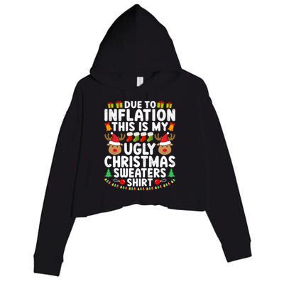 Inflation Fun Ugly Christmas Sweater Crop Fleece Hoodie