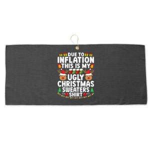 Inflation Fun Ugly Christmas Sweater Large Microfiber Waffle Golf Towel