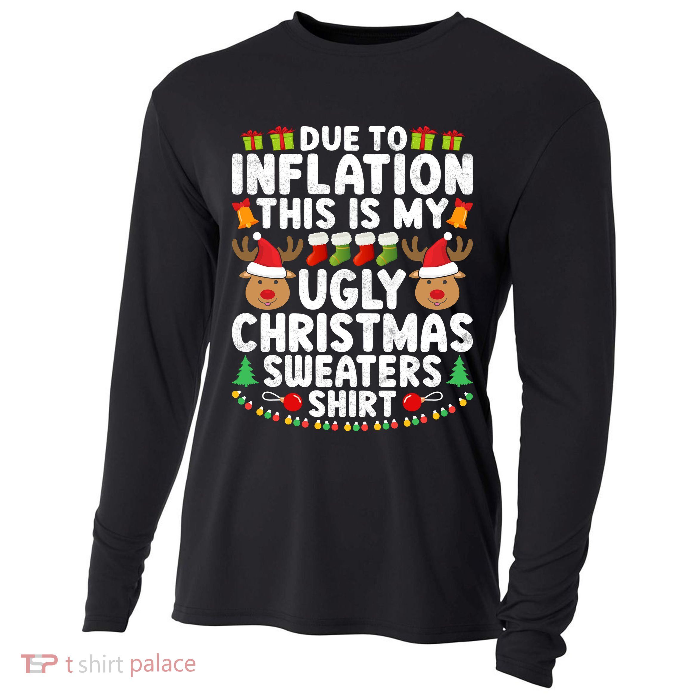 Inflation Fun Ugly Christmas Sweater Cooling Performance Long Sleeve Crew